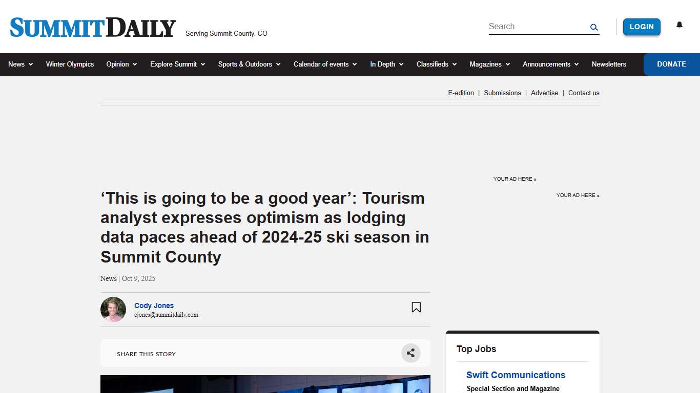 ‘This is going to be a good year’: Tourism analyst expresses optimism as lodging data paces ahead of 2024-25 ski season in Summit County | SummitDaily.com